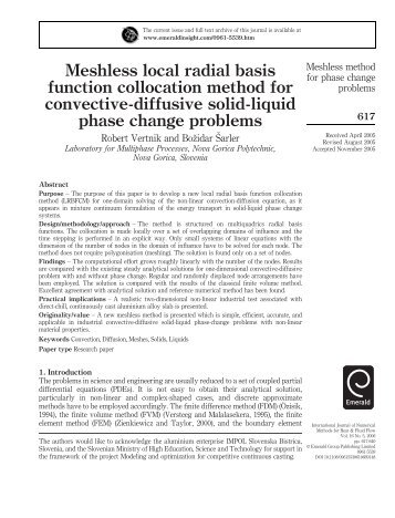 Meshless local radial basis function collocation method ... - Emerald