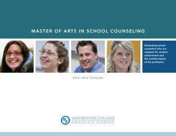 master of arts in school counseling - graduate studies at assumption ...