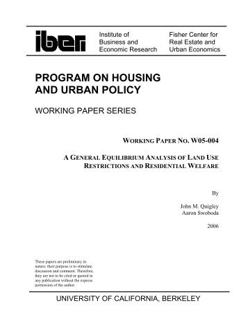 A General Equilibrium Analysis of Land Use Restrictions and ...