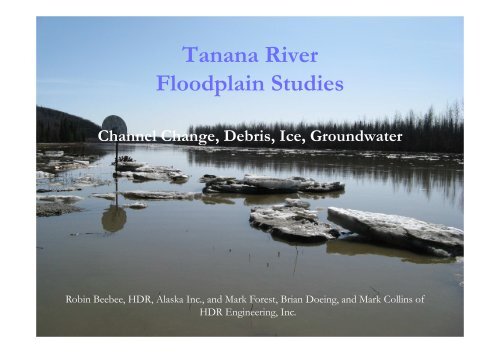 Tanana River Floodplain Studies Channel Change, Debris, Ice ...