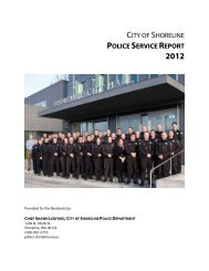 CITY OF SHORELINE POLICE SERVICE REPORT