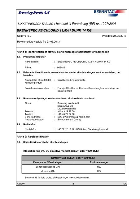 (EF) nr. 1907/2006 BRENNSPEC FE-CHLORID 13,8 ... - Aart de Vos