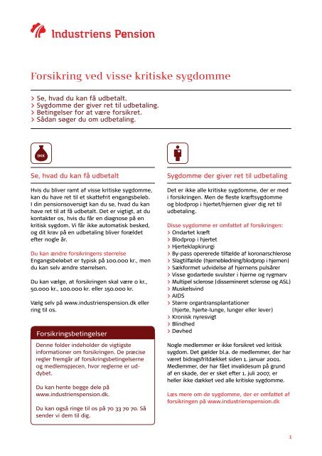 Forsikring ved visse kritiske sygdomme - Industriens Pension