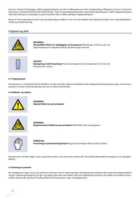 Monteringsinstruktioner for - Emerson Climate Technologies