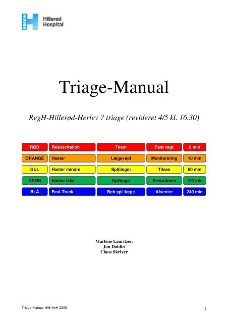 spade flyde hul Triage-Manual