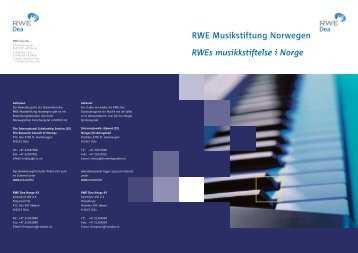 Broschüre der RWE Musikstiftung Norwegen - Stifterverband für die ...