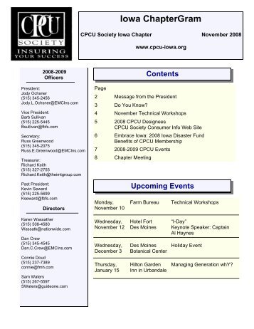 Iowa ChapterGram - CPCU Iowa Chapter