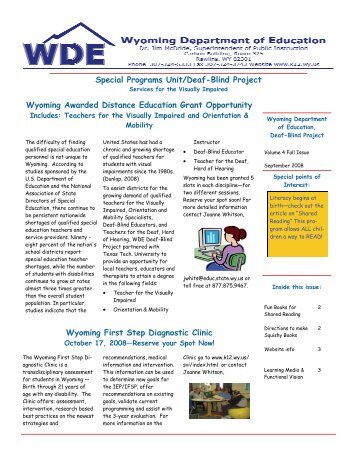 Fall 2008 - Shared Reading Strategies - Wyoming Department of ...