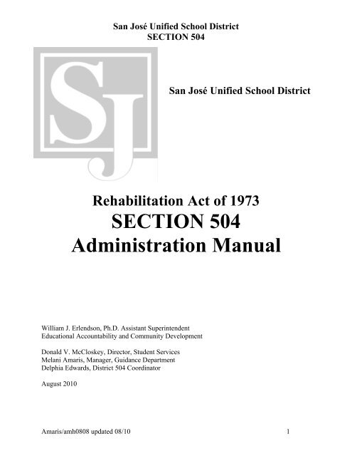 SECTION 504 Administration Manual