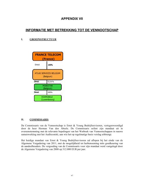 CORPORATE GOVERNANCE CHARTER - Mobistar