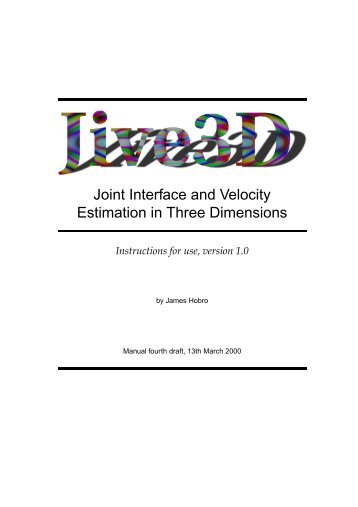 Joint Interface and Velocity Estimation in Three Dimensions - Bullard ...