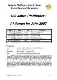 100 Jahre Pfadfinder ! Aktionen im Jahr 2007