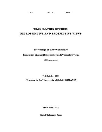 translation studies. retrospective and prospective views