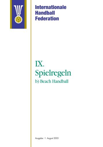 IX. Spielregeln - IHF