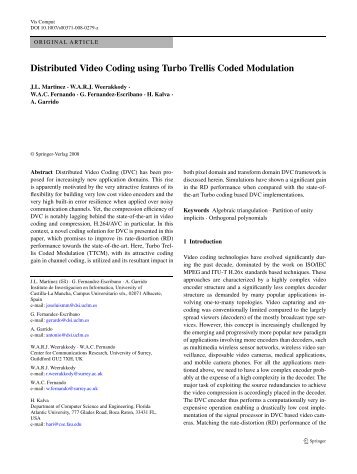 Distributed Video Coding using Turbo Trellis Coded ... - ResearchGate