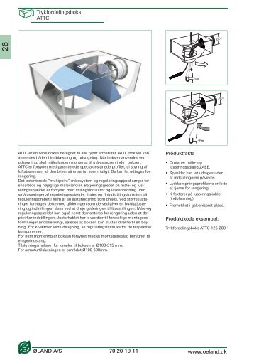 Trykfordelingsboks ATTC ØLAND A/S 70 20 19 11 ... - Øland Online