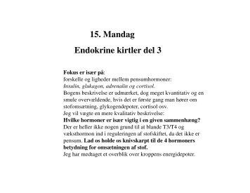 15. Mandag Endokrine kirtler del 3