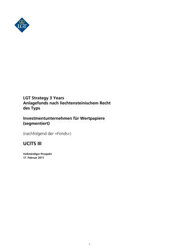 UCITS III - LGT Group