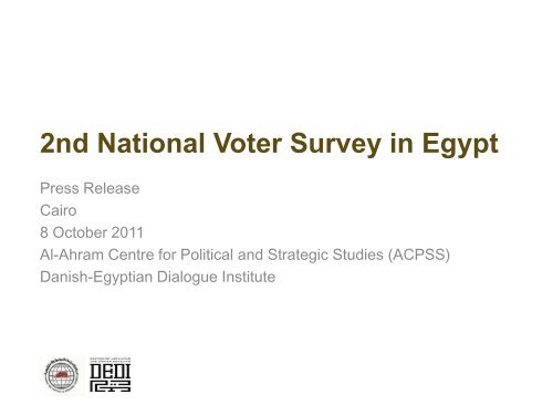 National Voter Survey in Egypt - Danish Institute for Parties and ...