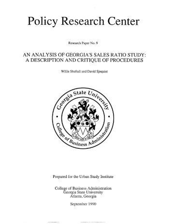 An Analysis of Georgia's Sales Ratio Study - Andrew Young School ...