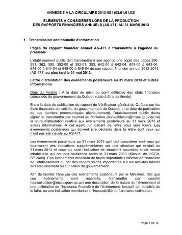 annexe 5 à la circulaire 2013-001 (03.01.61.03) - Gouvernement du ...