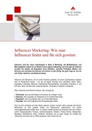 Influencer Marketing: Wie man Influencer findet ... - Anne M. Schüller