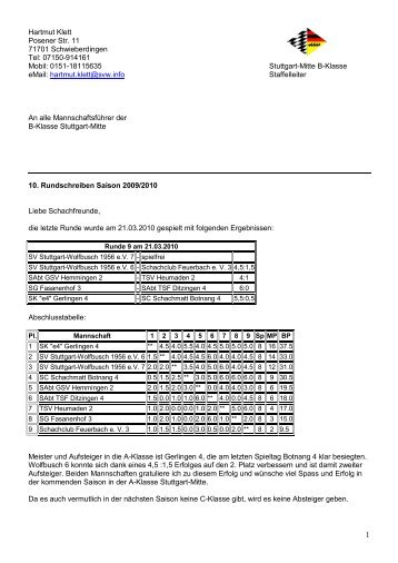 Hartmut Klett Posener Str. 11 71701 Schwieberdingen Tel ... - SVW