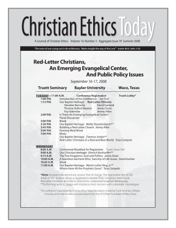 Red-Letter Christians, An Emerging Evangelical Center, And Public ...