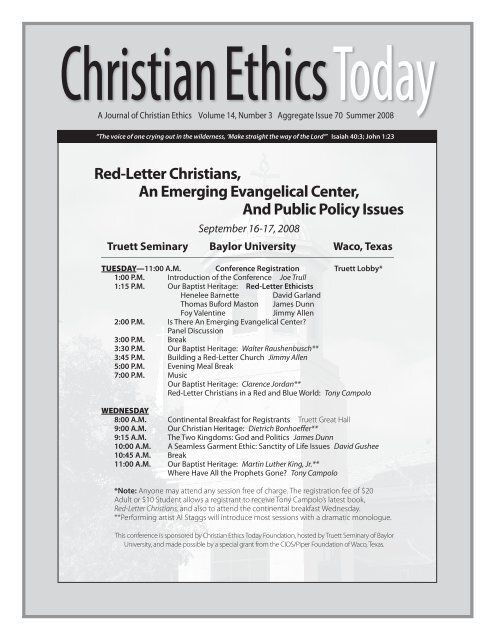 Red-Letter Christians, An Emerging Evangelical Center, And Public ...