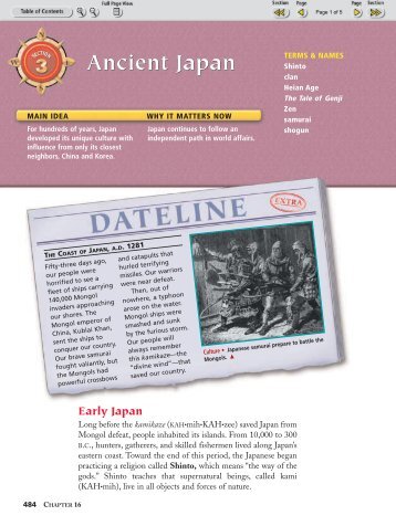 Chapter 16 Section 3: Ancient Japan - Nexuslearning.net