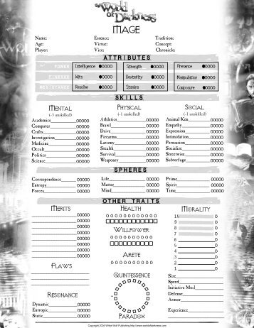 NWoD Mage - MrGone's Character Sheets