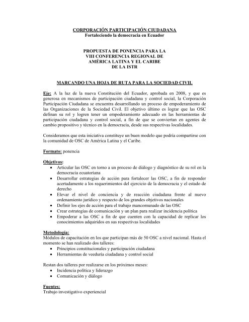 Marcando una hoja de ruta para la sociedad civil