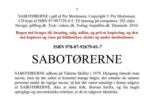 SABOTØRERNE 01-7 - Modkraft.dk