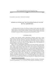Removal of organic matter from surface water by PAC-adsorption