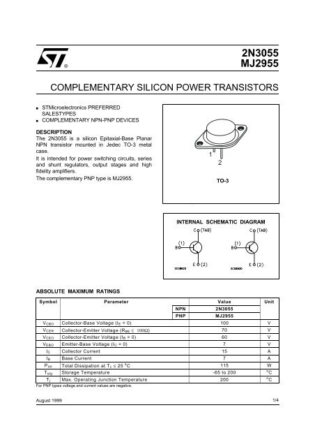what family is 2n3055 transistor