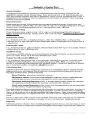 Application Instruction Sheet - Department of Psychology ...