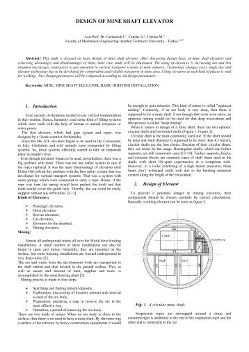 DESIGN OF MINE SHAFT ELEVATOR