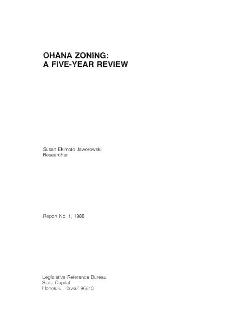 Ohana zoning - Legislative Reference Bureau