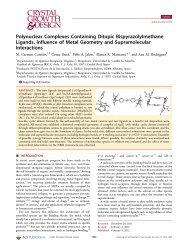 Polynuclear Complexes Containing Ditopic Bispyrazolylmethane ...