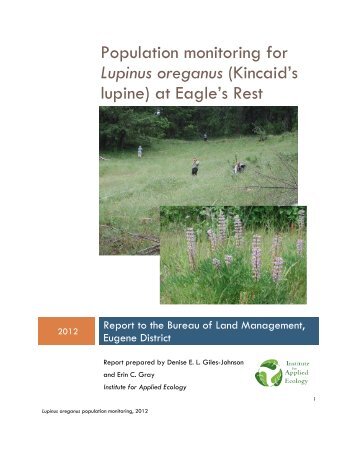 Lupinus oreganus population monitoring at Eagle's Rest, 2012