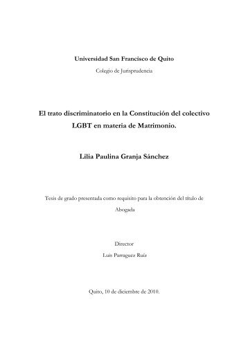 El trato discriminatorio en la Constitución del colectivo LGBT en ...