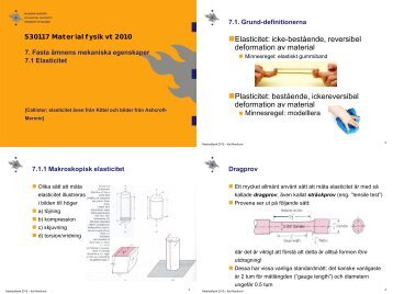 Elasticitet: icke-bestående, reversibel deformation av material ...