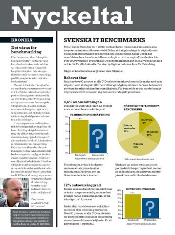 SVEnSKa iT BEnCHMarKS nyckeltal - CIO Sweden