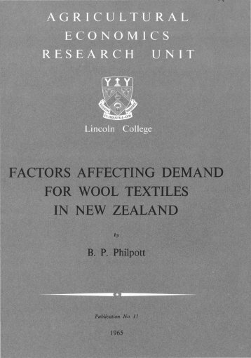 Factors affecting consumption of wool textiles in New Zealand