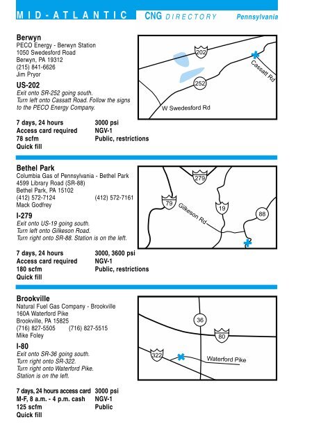 Mid Atlantic Refueling and Maintenance Directory for CNG