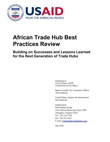 African Trade Hub Best Practices Review - Economic Growth - usaid