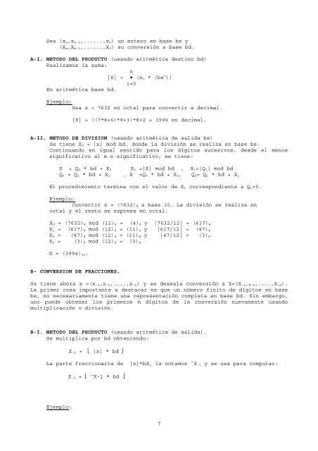 sistemas numericos y operaciones aritmeticas - Departamento de ...