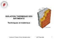ISOLATION THERMIQUE DES BÂTIMENTS Techniques et matériaux