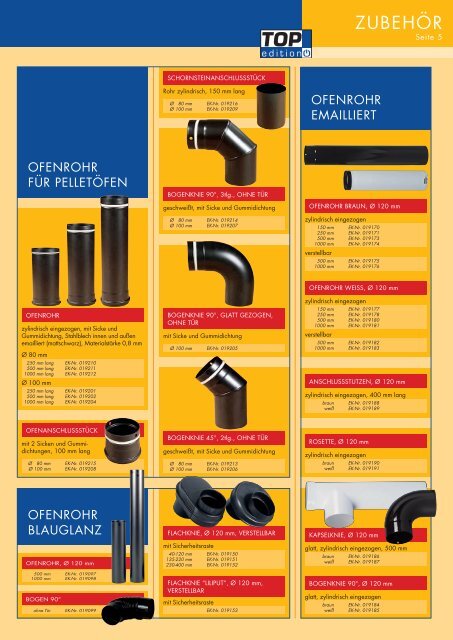 TOPedition Katalog Zubehör Öfen und Kamine