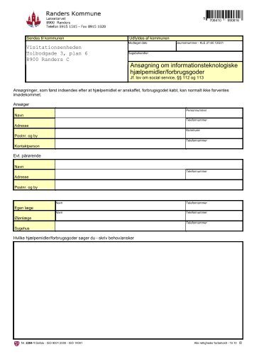 Ansøgning om informationsteknologiske hjælpemidler/forbrugsgoder